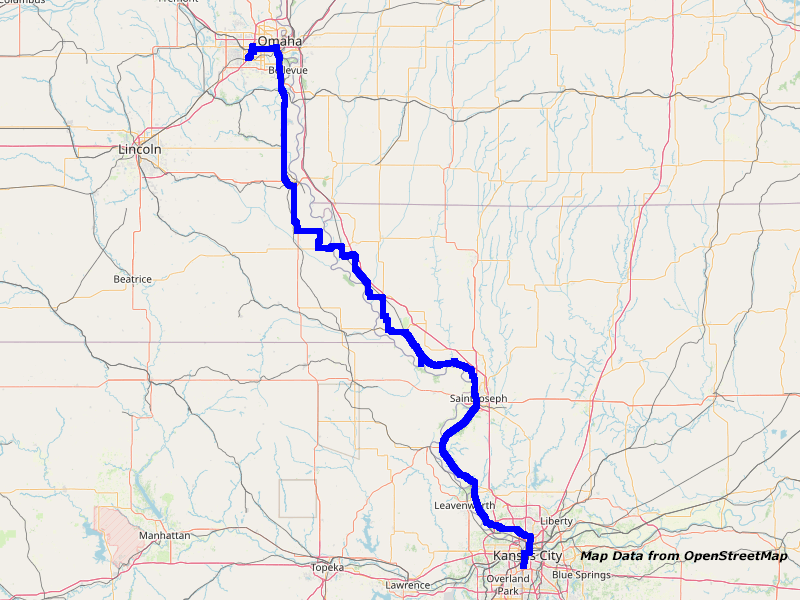 Map Kansas City to Omaha Map Kansas City to Omaha