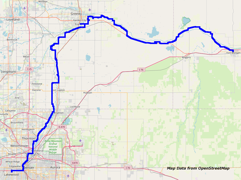 Map Ft. Morgan to Denver Map Ft. Morgan to Denver