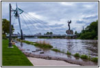 Flooded River Walk, Arkansas River, Wichita, KS Flooded River Walk, Arkansas River, Wichita, KS