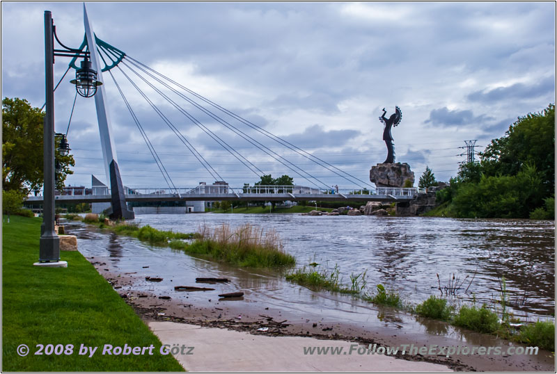 Flooded River Walk, Arkansas River, Wichita, KS Flooded River Walk, Arkansas River, Wichita, KS
