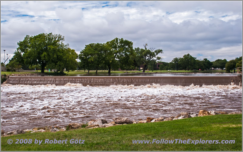 Flooded River Walk, Arkansas River, Wichita, KS Flooded River Walk, Arkansas River, Wichita, KS