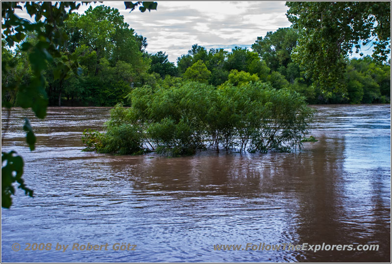 Flooded River Walk, Arkansas River, Wichita, KS Flooded River Walk, Arkansas River, Wichita, KS