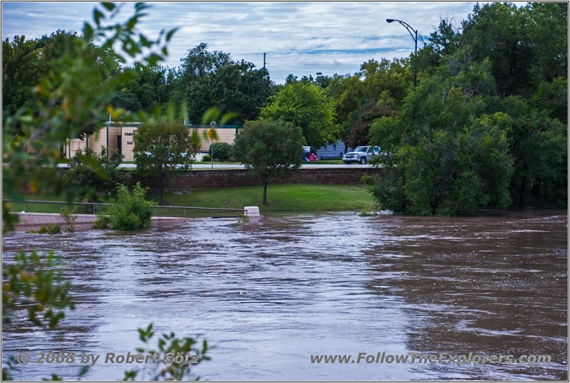 Flooded River Walk, Arkansas River, Wichita, KS Flooded River Walk, Arkansas River, Wichita, KS