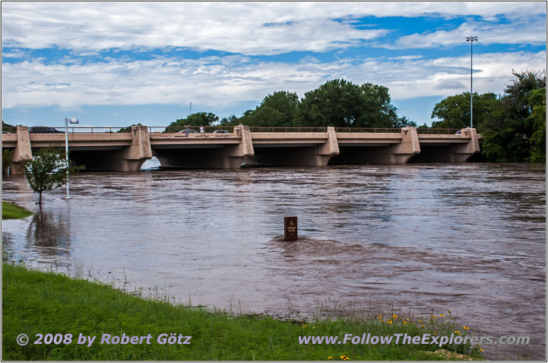 Flooded River Walk, Arkansas River, Wichita, KS Flooded River Walk, Arkansas River, Wichita, KS