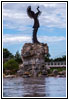 Flooded River Walk, Keeper of the Plains, Arkansas River, Wichita, KS Flooded River Walk, Keeper of the Plains, Arkansas River, Wichita, KS