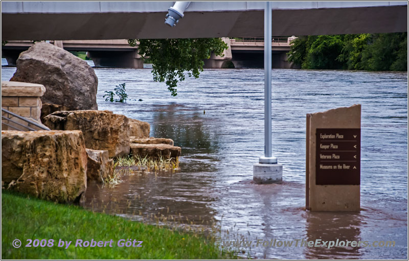 Flooded River Walk, Arkansas River, Wichita, KS Flooded River Walk, Arkansas River, Wichita, KS