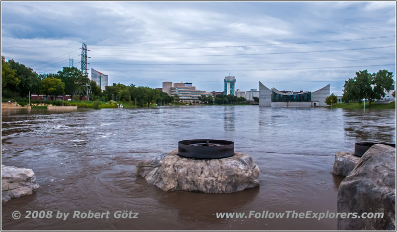Flooded River Walk, Arkansas River, Wichita, KS Flooded River Walk, Arkansas River, Wichita, KS