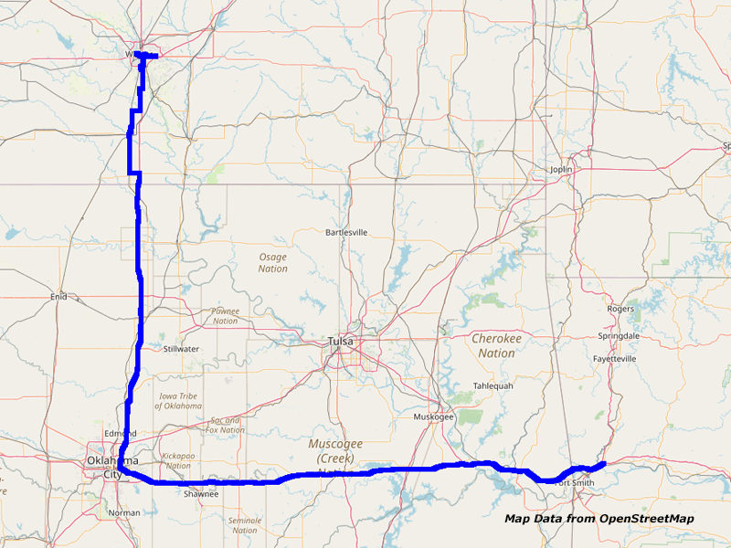 Map Ft. Smith to Wichita Map Ft. Smith to Wichita