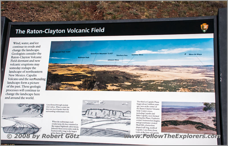 Sign, Crater Rim Trail, Capulin Volcano NM, NM Sign, Crater Rim Trail, Capulin Volcano NM, NM