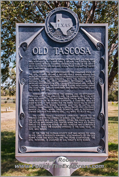 Highway 385, Historical Marker Old Tascosa, TX Highway 385, Historical Marker Old Tascosa, TX