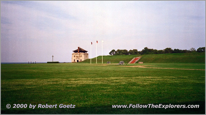 Paradeplatz mit den drei Flaggen, Old Fort Niagara, New York