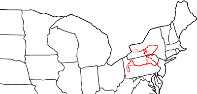 Map of Sullivan, Clinton and Broadhead Trail