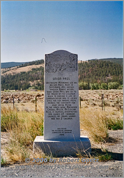 Historical Marker Union Pass, WY Historical Marker Union Pass, WY