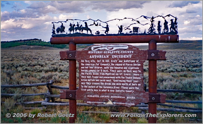 Historical Marker Astorians, Highway 189/191, WY