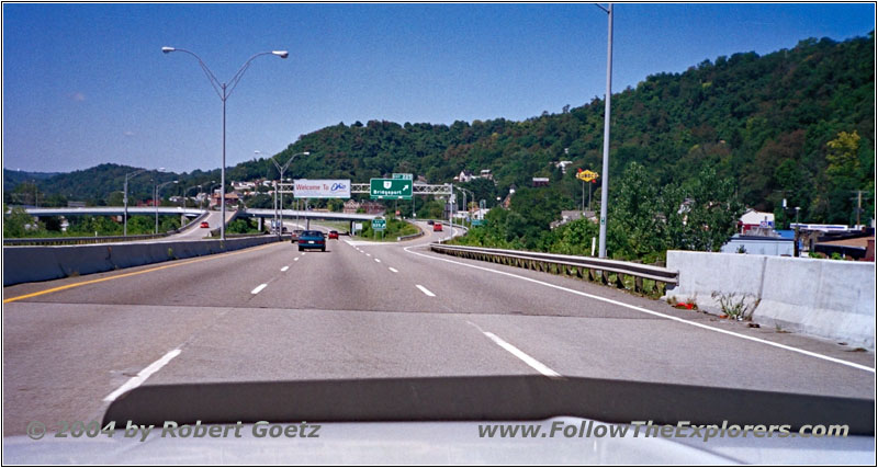 Interstate 70, Wheeling, Staatsgrenze West Virginia & Ohio
