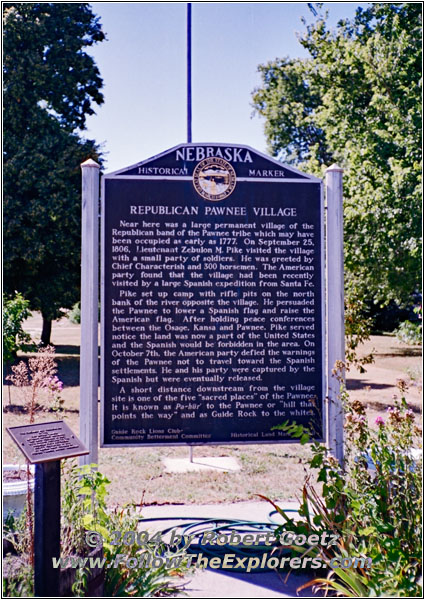 Pawnee Village Tafel, Guide Rock, Nebraska