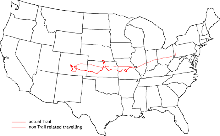 Karte Zebulon Montgomery Pike Trail zum Red River, Arkansas Teil