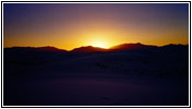 Sonnenuntergang Alkali Flat Trail, White Sands, New Mexico