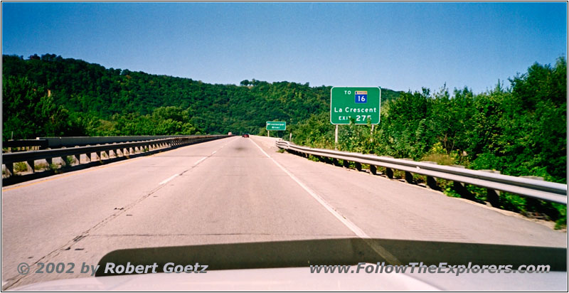 Mississippi River, Interstate 90, Staatsgrenze Wisconsin & Minnesota