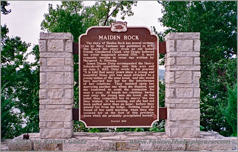 Schild Maiden Rock, Lake Pepin, Wisconsin