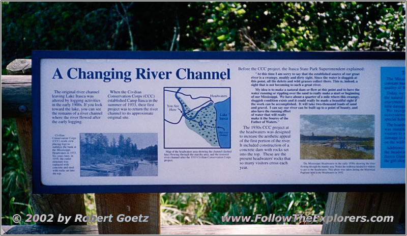 Schild Mississippi River, Lake Itasca State Park, Minnesota