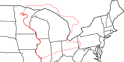 Map of Zebulon Montgomery Pike Trail to the sources of the Mississippi